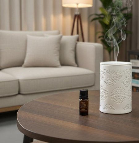 مبخرة بيت الشمع بورسيلان ابيض